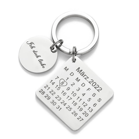 Personalisierter Kalender-Schlüsselanhänger